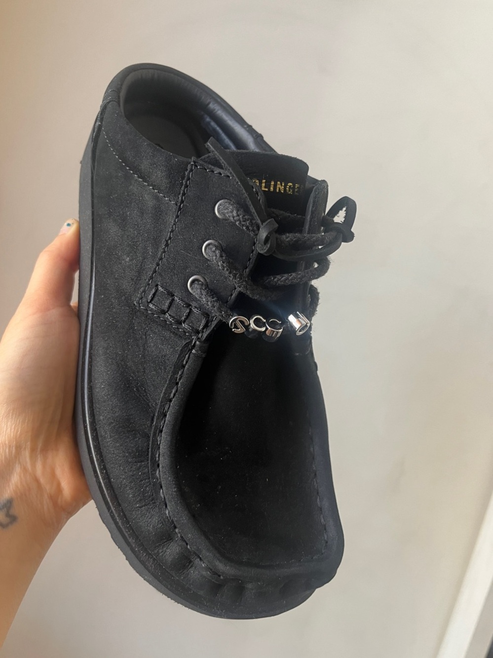 Ottolinger x ECCO moccasin mule clog slide on closed toed black shoes size 7.5/8